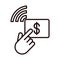 Click money digital transaction shopping or payment mobile banking line style icon