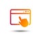 Click page icon. Browser window sign.