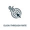 Click-Through Rate icon. Simple element from affiliate marketing collection. Filled Click-Through Rate icon for