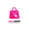 click shop logo icon design. online shop logo designs template