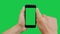 Click smartphone green screen