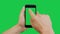 Click smartphone green screen