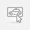 Click on Taxi button vector concept icon in thin line style