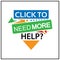 Click to need more help icon. colorful icon.