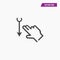 Click, two finger arrow down moving icon