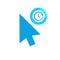 Click vector icon, cursor symbol with time sign. Cursor arrow icon and countdown, deadline, schedule, planning symbol