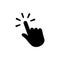 Clicking finger icon in flat. Hand pointer symbol