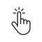 Clicking finger icon, mouse clicking pointer. vector