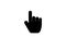 Clicking hand animation. Cursor symbol with click. Hand taping animation on white background. Black navigation symbol.