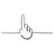 Clicking hand linear icon handdrawn doodle style