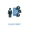 Client Brief icon in two colors. Creative design from online marketing icon collection. UI and UX. Pixel perfect client brief icon