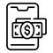 Client budget icon outline vector. Customer cost