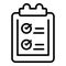 Client clipboard icon outline vector. Checklist survey