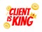client is king business word cartoon doodle flat design vector illustration