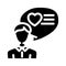client like testimonial glyph icon vector illustration