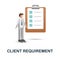 Client Requirement icon. 3d illustration from web development collection. Creative Client Requirement 3d icon for web