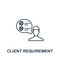 Client Requirement icon. Line simple Web Development icon for templates, web design and infographics