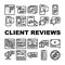 Client Review Feedback Collection Icons Set Vector