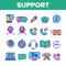 Client Support Vector Thin Line Icons Set