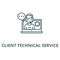 Client technical service line icon, vector. Client technical service outline sign, concept symbol, flat illustration