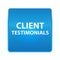 Client Testimonials shiny blue square button