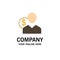 Client, User, Costs, Employee, Finance, Money, Person Business Logo Template. Flat Color