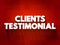 Clients Testimonial text quote, concept background