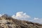 Cliff with blue sky background