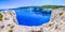 Cliff coastline wiht sand rocks near Alaties Beach, Kefalonia, Ionian islands, Greece