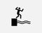 Cliff Diving Icon Dive Leap Jump Jumping into Water Pool Deck Vector