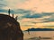 Cliff diving at Kande Beach, Nkhata Bay, Lake Malawi, Malawi