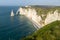 The cliff of Falaise d`Aval in Etretat, France