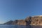 Cliff of fira, view of the sea. Santorini Greece.