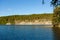 Cliff forest lake landscape in Finland