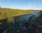 Cliff forest lake landscape in Finland