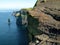 Cliff of Moher, county Clare, Ireland. Rock formation, Atlantic ocean, Sunny warm day. Part of Wild Atlantic Way experience