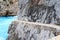 Cliff with path at Platja de Torrent de Pareis, Majorca