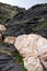 Cliff rock detail and quartz stone