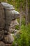 A cliff or rock that looks like a face on Ostas hill in the Czech Republic