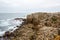 Cliff Rocks, Foggy Landscape of Portugal. Rocky ocean shore