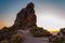 Cliff Scaros during sunset in Imerovigli town at Santorini island