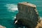 Cliff in the sea with gulls