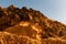 Cliff seen from below with the beautiful light of the sunset