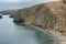 Cliff shoreline east of Scorpion Anchorage, Santa Cruz Island, CA, USA