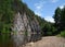 Cliff `Siberian Rock` on the shore of Chusovaya river.