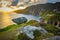 A cliff at Sliabh Liag, Co. Donegal on a sunny day