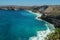 The cliff of Tanjung Ringgit, East Lombok. Panoramic view from the cliff. The hidden germ. High cliffs at the hidden