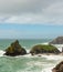 Cliff-top view of Kynance Cove at Cornwall - Lizard peninsula, United Kingdom - England UK