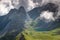 Cliffs above lake Obstanser See Carnic Alps East Tyrol Austria