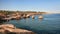 Cliffs in Albufeira near shore in Arrifes beach